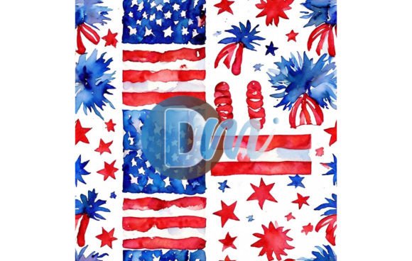 4th of July Seamless Pattern 126: A Versatile Digital Design for Patriotic Projects