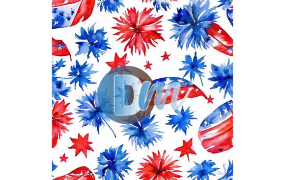 4th of July Seamless Pattern 136: A Versatile Digital Design for Creators