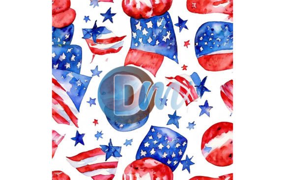4th of July Seamless Pattern 73 for Creatives & Small Business Owners