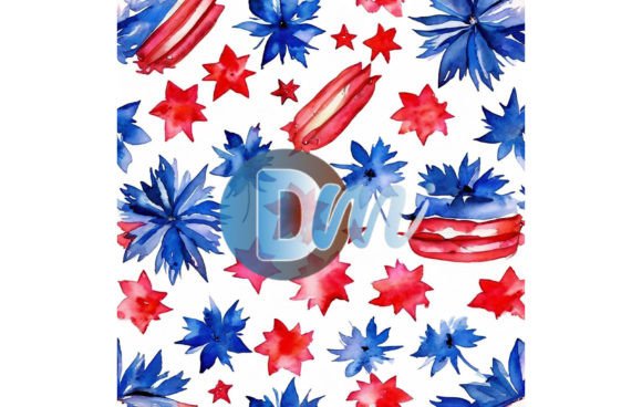 4th of July Seamless Pattern 74: Your Go-To Digital Design for Patriotic Projects