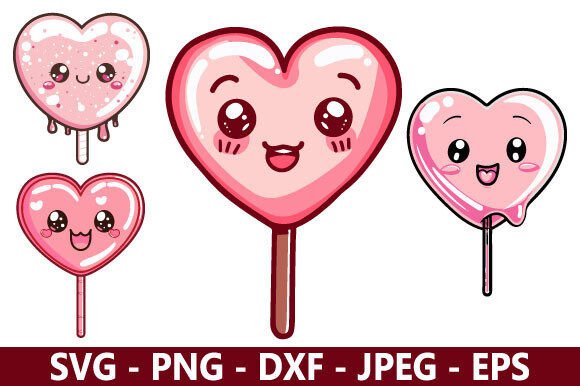 Adorable Heart Lolly SVG Bundle