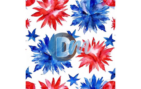 Celebrate Independence Day with a 4th of July Seamless Pattern 9 Digital Download: Design Freedom at Your Fingertips