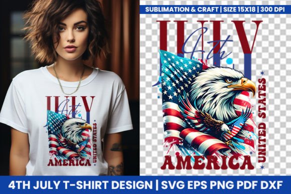 Celebrate Independence Day with Our Stunning 4th of July Sublimation T-Shirt SVG Design