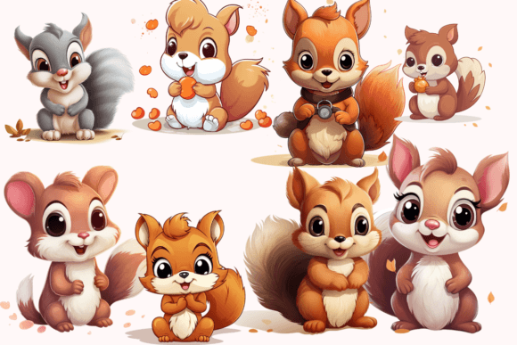 Cute Baby Squirrel Adorable Clipart for Creative Projects