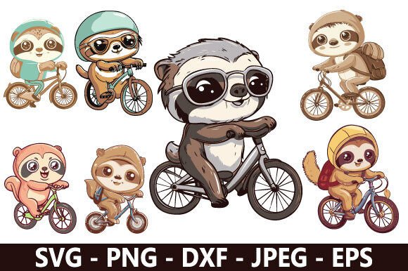 Cute Biking Sloth SVG Bundle: More Than Just Adorable Artwork for Your Next Project