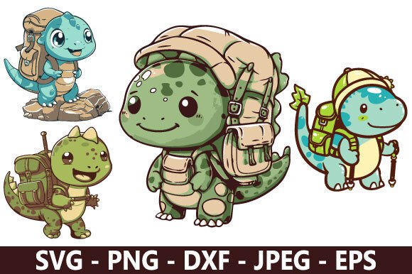 Cute Dinosaur Hiking SVG Bundle – Creative Design for Modern Projects