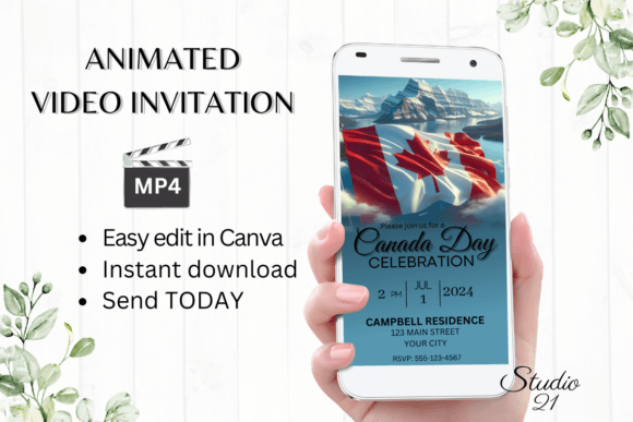 Digital Canada Day Invitation: Quick Animated Video Templates
