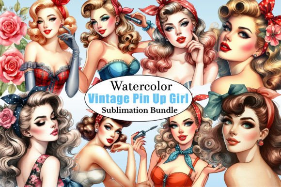 Evaluating Vintage Pin-Up Girl Sublimation Clipart for Creative Projects