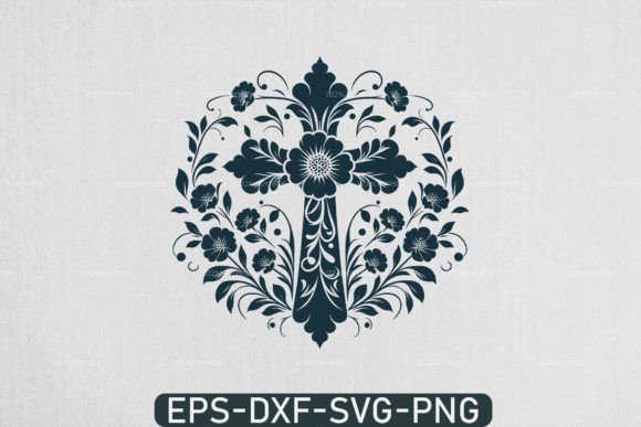 Floral Cross SVG for Modern Creative Projects