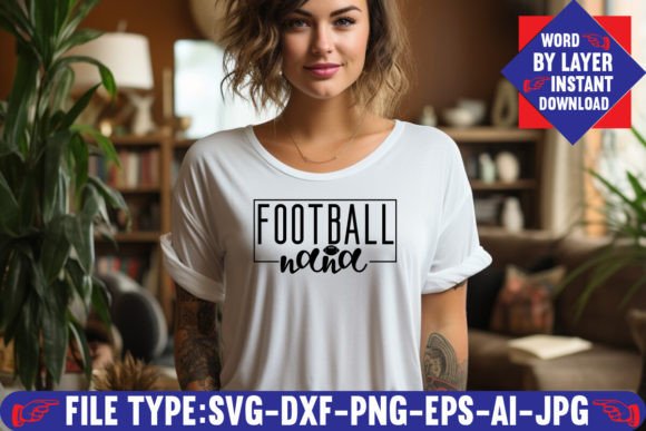 Football Nana SVG Design for Creative Projects
