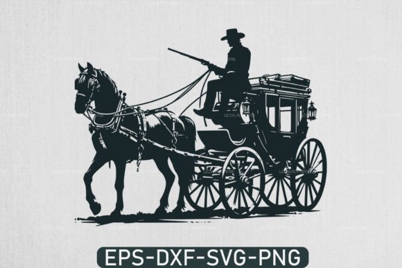 Horse Carriage Buggy SVG and Country SVG Design Assets for Crafting