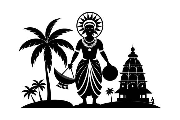 Onam Festival Black Silhouette Art