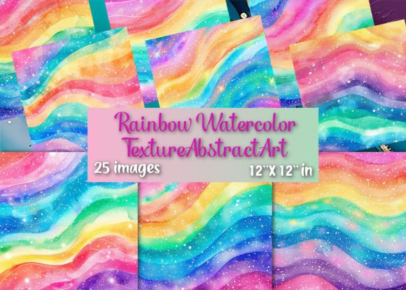 Rainbow Watercolor Texture Abstract Art: A Creative Resource for Artists and Designers