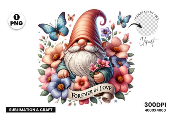 Spring Gnome Forever in Love: Embrace the Magic of Spring with Sublimation Clipart