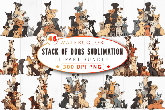 Stack of Dogs Sublimation Clipart PNG: A Practical Resource for Creators and Small Business Owners