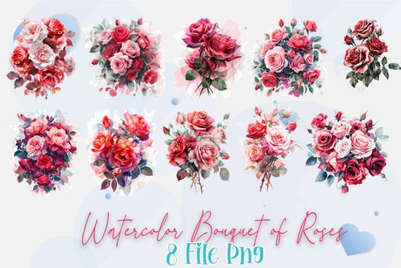 Watercolor Bouquet of Roses – Clipart for Creative Projects