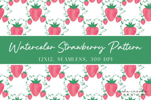 Watercolor Strawberry Seamless Pattern: A Versatile Digital Asset for Creative Projects