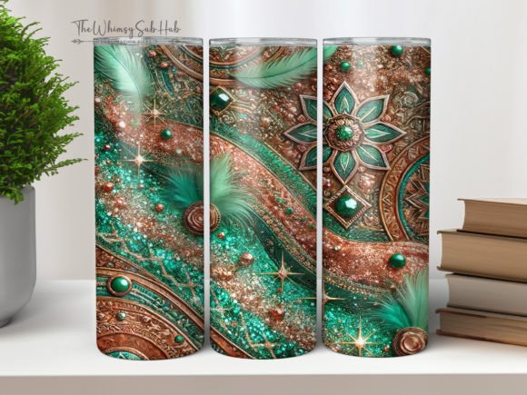 Western Glitter 20 Oz Skinny Tumbler PNG