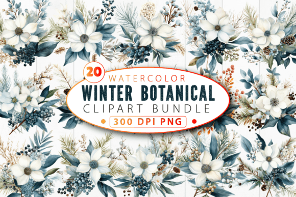 Winter Botanical Watercolor Clipart Bundle: A Design Game-Changer